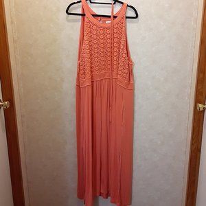 Plus Size Coral Maxi Dress